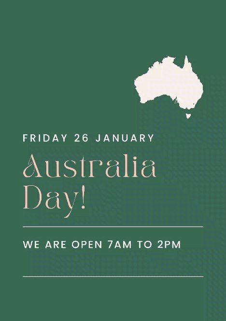 Is there a better way to celebrate Australia Day? 🇦🇺

We are OPEN 7am till 2pm.

📍Corner of Flora St and muston Ln,Sutherland